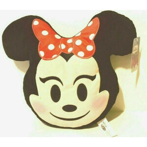 New Disney Minnie Mouse Plush Throw Pillow Kids Emojo Smiling New 12" Toy Decor